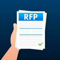 RFP request for proposal document. Vector stock illustration