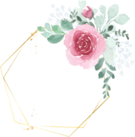 Watercolor Rose Wreath png