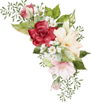 aguarela com lindo rosa flores png