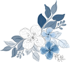 blauw bloem boeket png