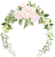 Watercolor Flower Wreath Frame png