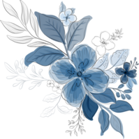 blå blomma bukett png
