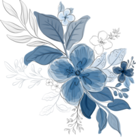 azul flor ramalhete png