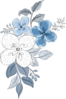 blå blomma bukett png