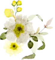 acquerello giallo fiori mazzo png