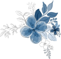 blauw bloem boeket png