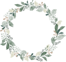 Watercolor Leaves Wreaths Frame png