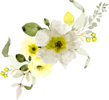 acquerello giallo fiori mazzo png