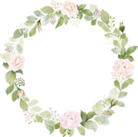 vattenfärg blomma krans ram png