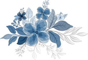 azul flor ramalhete png