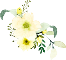 Watercolor Yellow Flowers Bouquet png