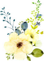 waterverf geel bloemen boeket png