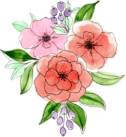 Colorful Cute Floral Watercolor png