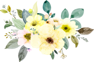 magnifique bouquet fleur aquarelle png