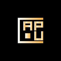 APU letter logo vector design, APU simple and modern logo. APU luxurious alphabet design