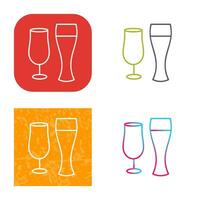 Unique Beer Glasses Vector Icon