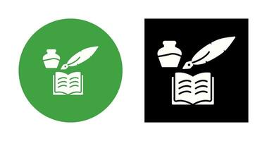 Unique Quill and Book Vector Icon