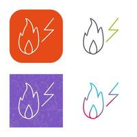 Unique Electricity Fire Vector Icon