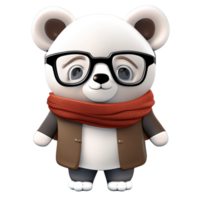 Bear Cute Scarf AI Generative png