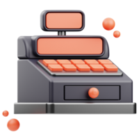 ilustración 3d de la caja registradora png