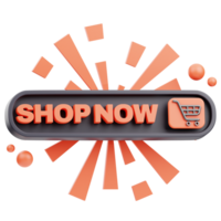 Shop Now Button 3d Illustration png