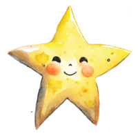 Estrela amarelo desenho animado ai generativo png