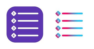 Unique Numbered list Vector Icon