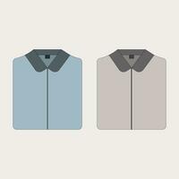 Set of colored men's stacked  shirts on a white background vector