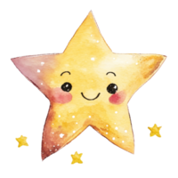 Estrela amarelo desenho animado ai generativo png