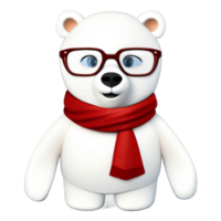 Bear Cute Scarf AI Generative png