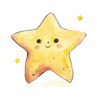 Star Yellow Cartoon AI Generative png