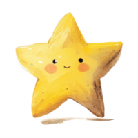 Estrela amarelo desenho animado ai generativo png