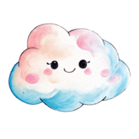 nube carino cartone animato ai generativo png