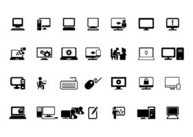 Desktop icons, desktop outline icons, home on tablet, tablet, laptop vector illustration.