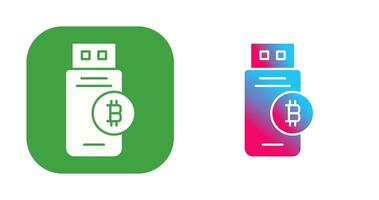 Bitcoin Usb Device Vector Icon