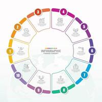 Infographic with 10 steps, process or options. vector