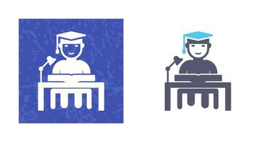 Unique Studying on Desk Vector Icon