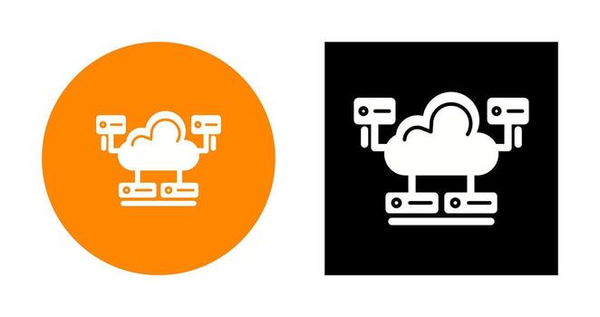icono de vector de base de datos en la nube