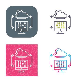 icono de vector de codificación de nube