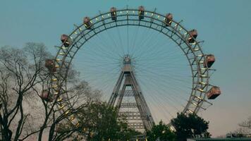 View of the ferris wheel from the ground, Vienna, Austria video