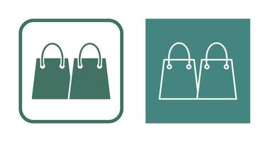 icono de vector de bolsas de compras únicas