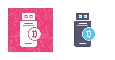 Bitcoin Usb Device Vector Icon
