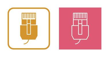 icono de vector de cable de internet único