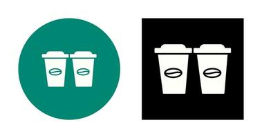 icono de vector de dos cafés