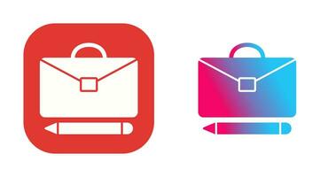 Briefcase and Pen Vector Icon