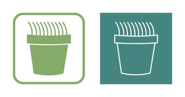 Grass Pot Vector Icon