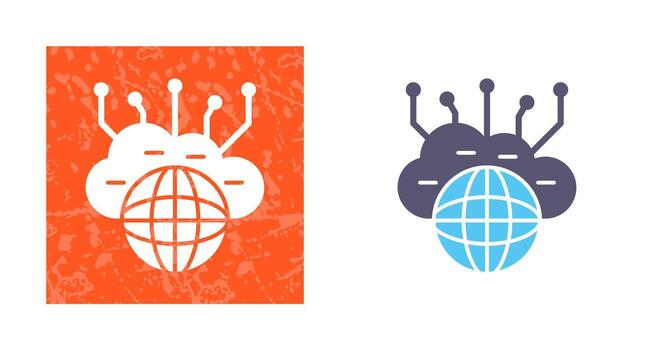 icono de vector de nube informática