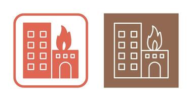 Unique Burning Building Vector Icon