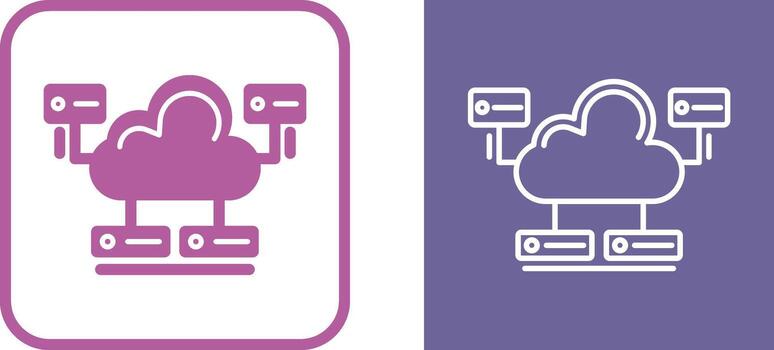 icono de vector de base de datos en la nube