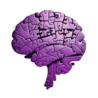 Alzheimer's brain graphic on white background photo